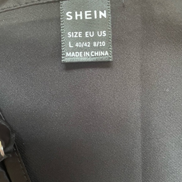 Shein Women’s Silk Mini Dress Black Size Large - Picture 5 of 7